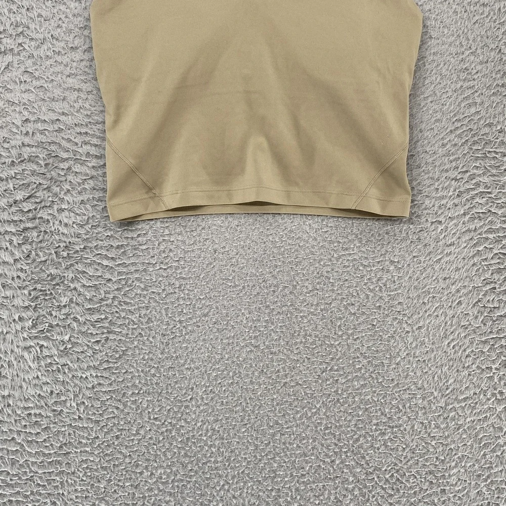 Lululemon Align Crop Tank Top Womens 6 Beige V Neck Built In‎ Bra Yoga Gym